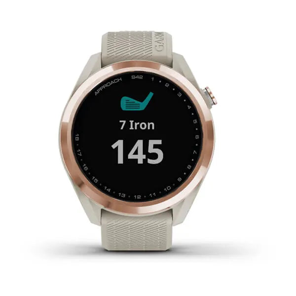 Garmin Approach® S42, Rose Gold with Light Sand Band Model #: GAR-010-02572-12