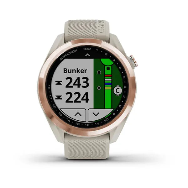 Garmin Approach® S42, Rose Gold with Light Sand Band Model #: GAR-010-02572-12